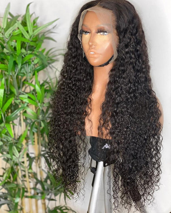13*4 Deep Wave HD Transparent Lace Frontal human hair wigs 16-30 inch