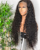 13*4 Deep Wave HD Transparent Lace Frontal human hair wigs 16-30 inch