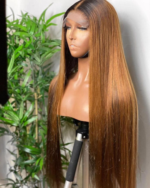1b/30 Straight Brazilian Color 13*4 lace frontal or 4*4 lace closure wig Transparent Swiss Lace