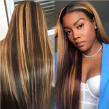 Piano Color 13*4 Lace frontal swiss lace wig human hair Raw Virgin Cuticle Aligned