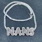 5 Letter Name Pendent Cuban or Tennis Link