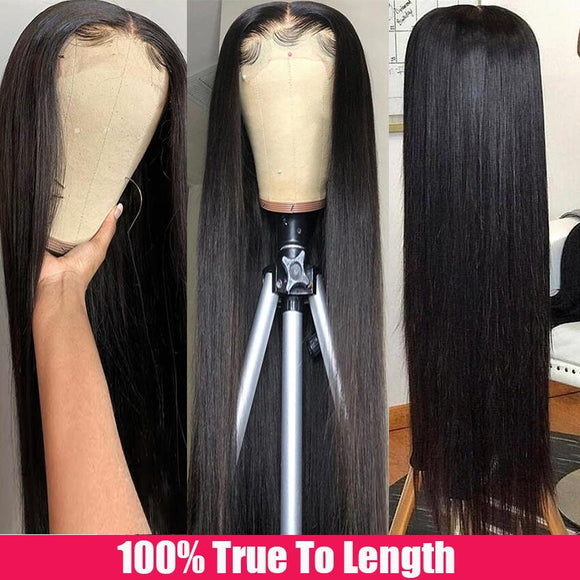 13*4 Straight Brazilian HD transparent lace frontal 16-30 inch Human Hair Wig