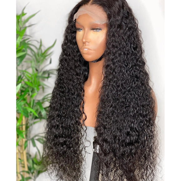 Water Wave 13*4 HD transparent lace frontal human hair wigs 16-30 inch