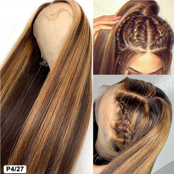 Piano Color 4*4 swiss lace closure wig  100% human hair Raw Virgin Cuticle Aligned Hair