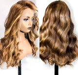 Piano Color 13*4 and 4*4 Brazilian Deep Wave Transparent Lace Wig