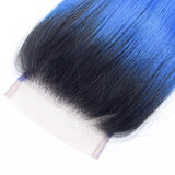 Ombre Ocean Blue Brazilian Remy Human- Bundles or Bundles with Closure