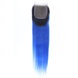 Ombre Ocean Blue Brazilian Remy Human- Bundles or Bundles with Closure