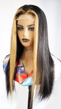 4*4 closure #27/black ombre Pre-Luck HDTransparent lace wig Virgin Cuticle