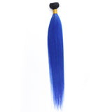 Ombre Ocean Blue Brazilian Remy Human- Bundles or Bundles with Closure