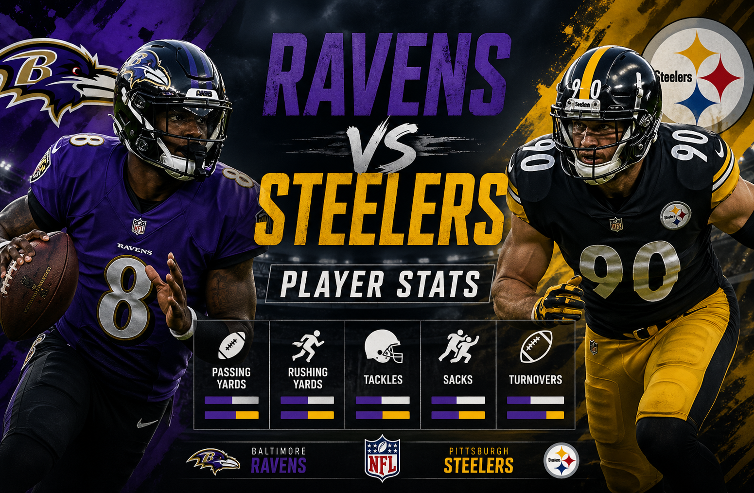 Baltimore Ravens vs Pittsburgh Steelers Match Player Stats