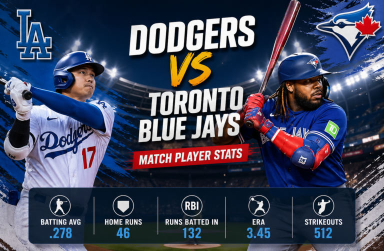 Dodgers vs Toronto Blue Jays Match Player Stats