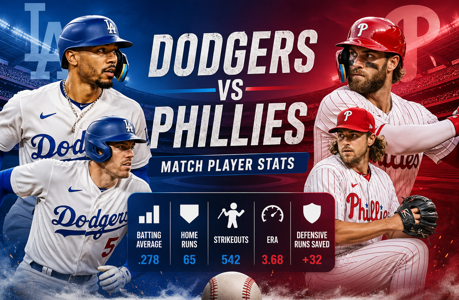 Dodgers vs Phillies Match Player Stats