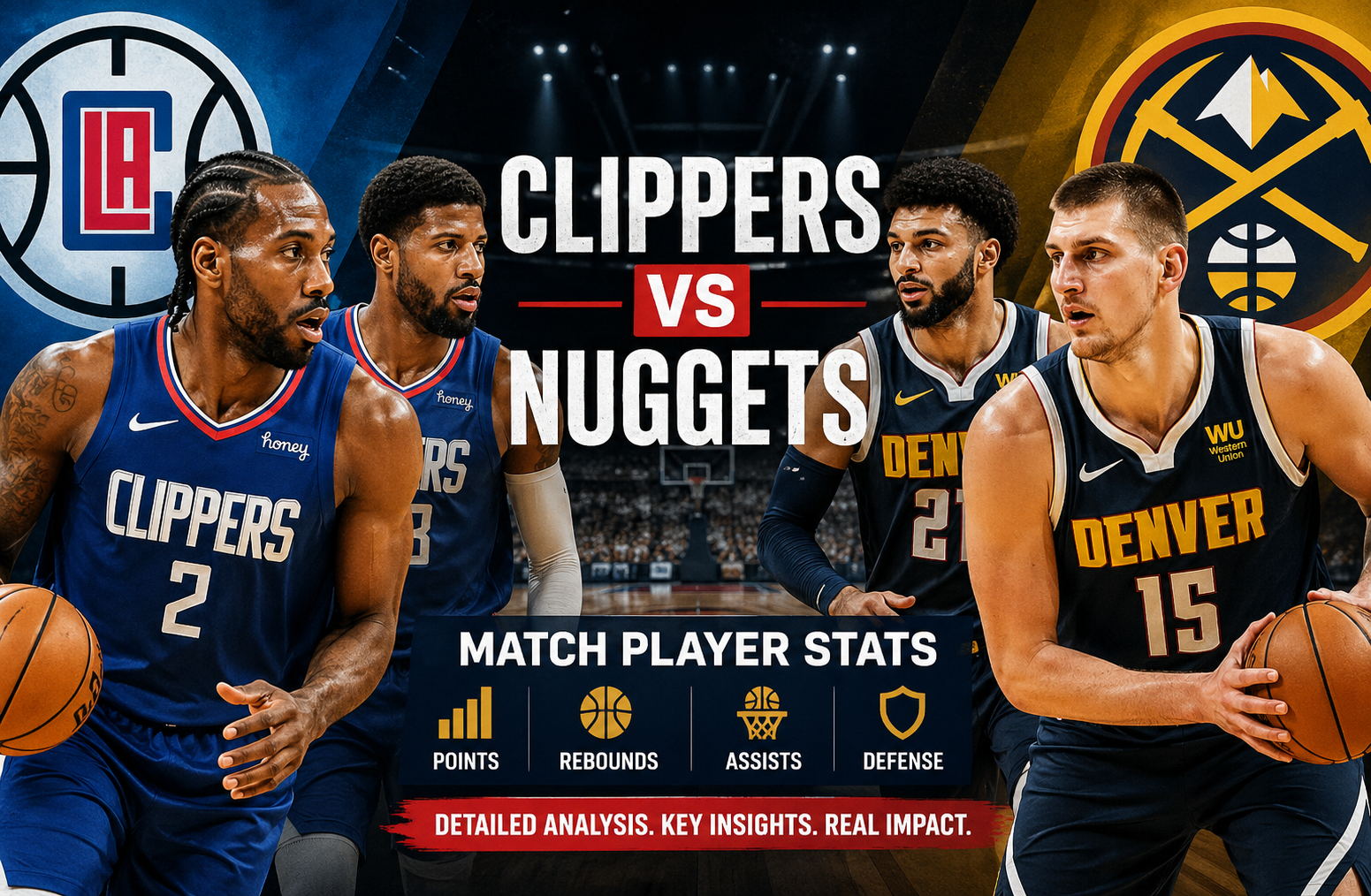 Clippers vs Denver Nuggets Match Player Stats