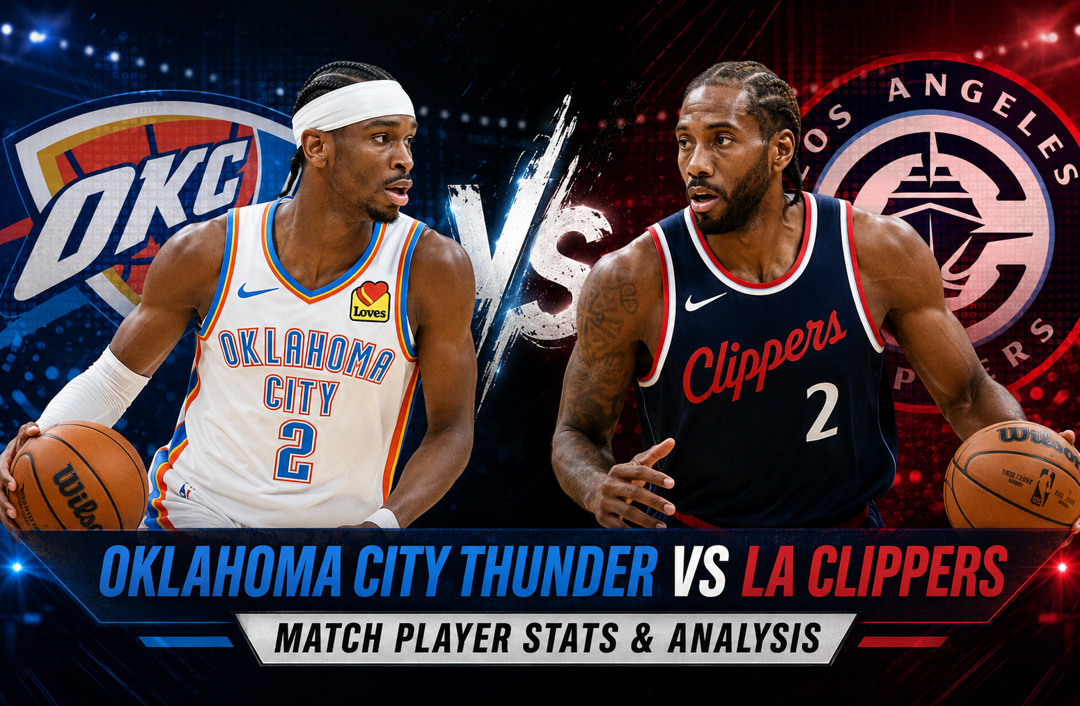 Oklahoma City Thunder vs LA Clippers Match Player Stats