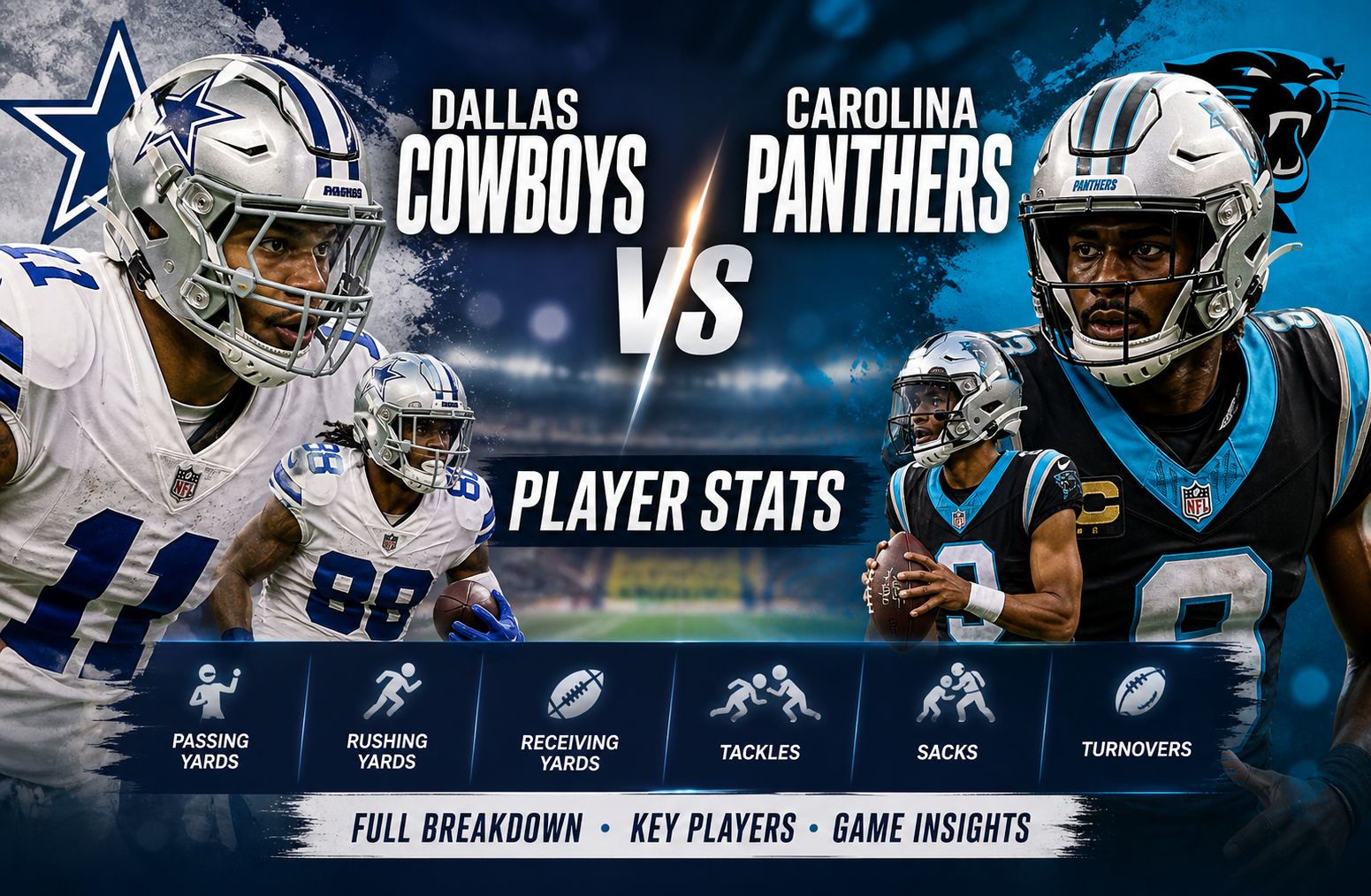Dallas Cowboys vs Carolina Panthers Player Stats