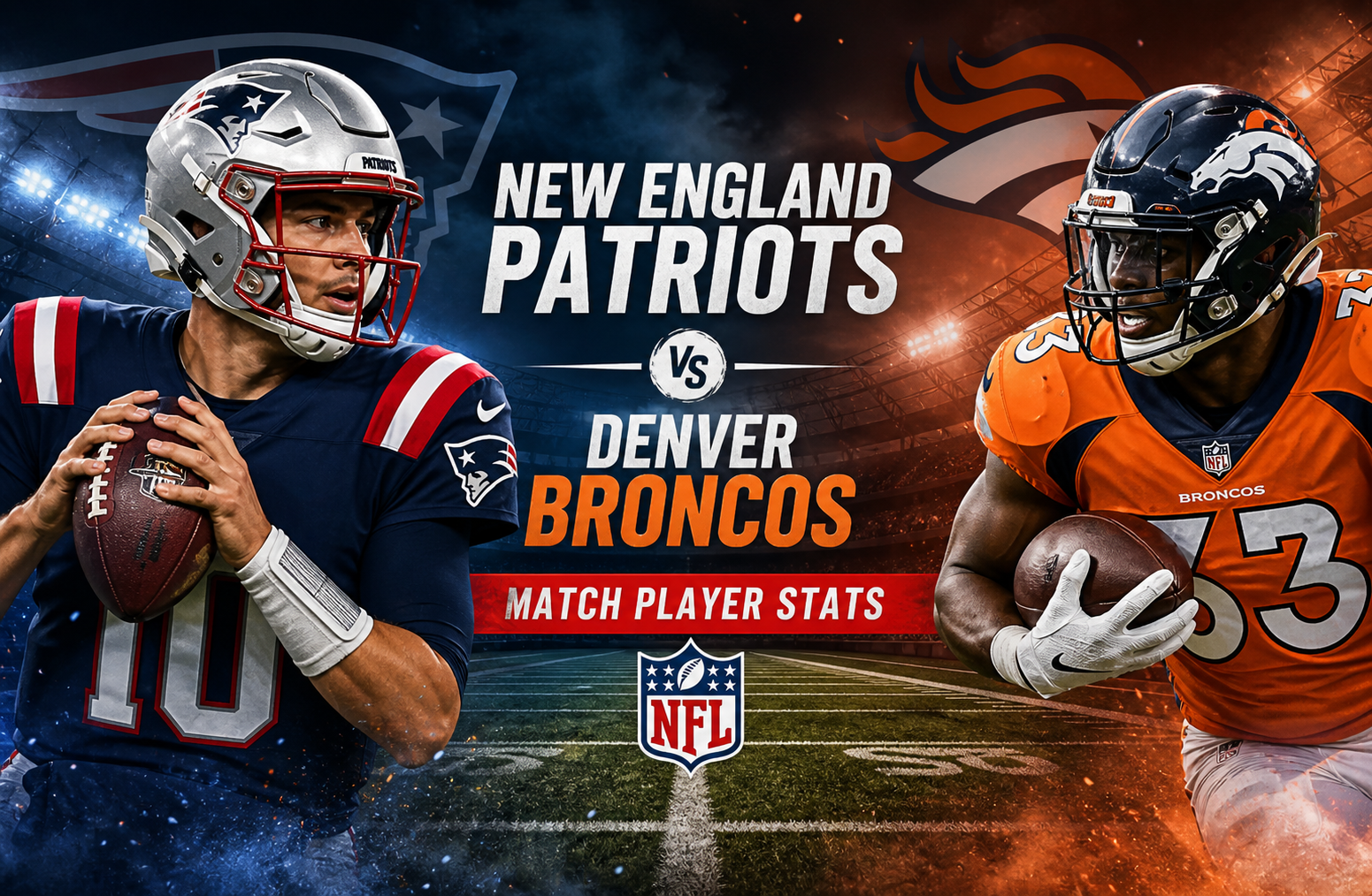 New England Patriots vs Denver Broncos Match Player Stats