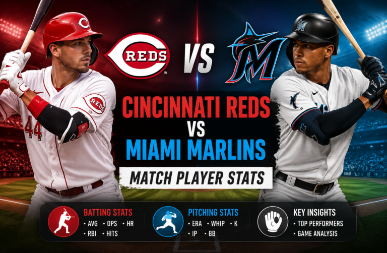 Cincinnati Reds vs Miami Marlins Match Player Stats