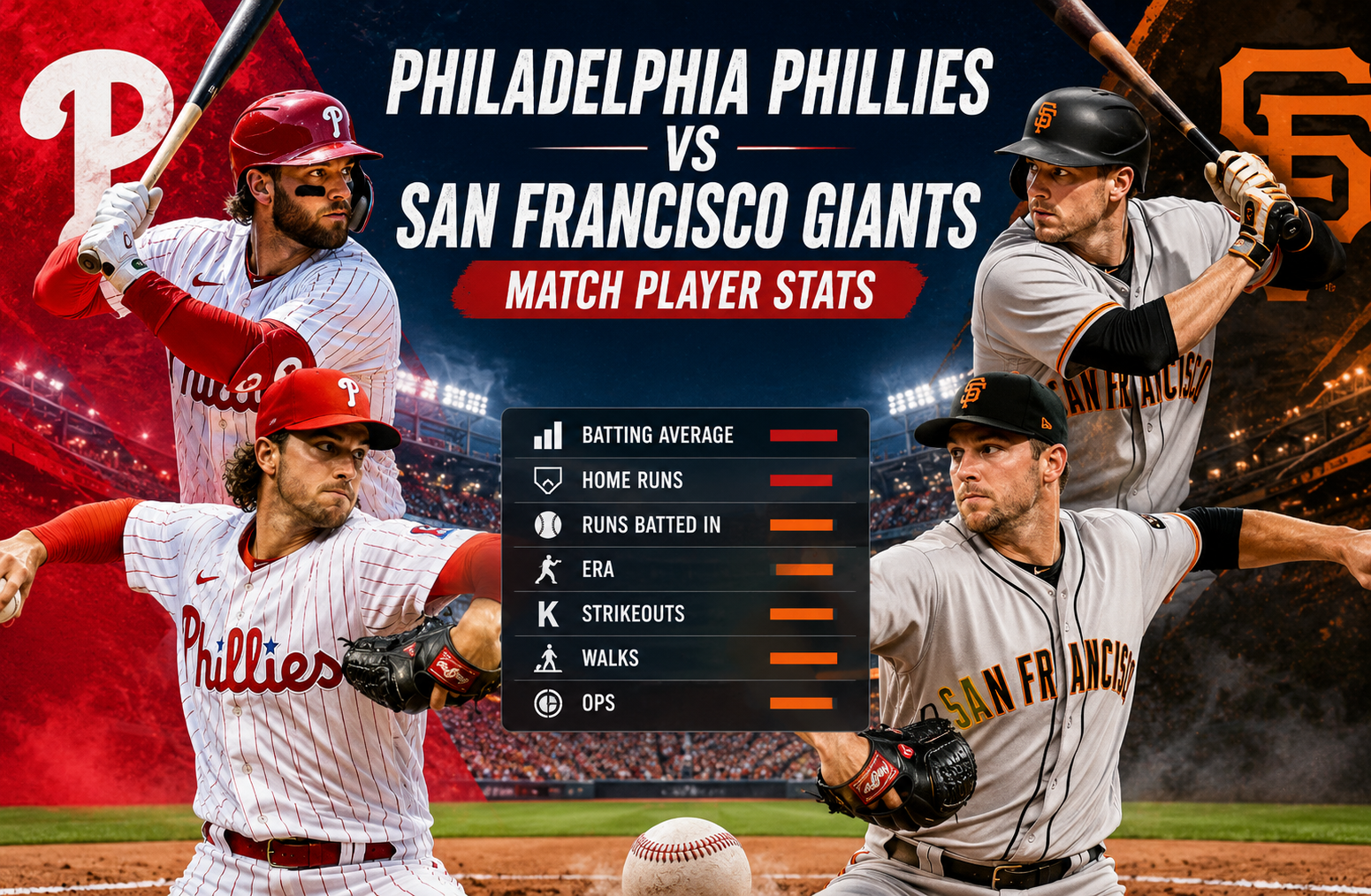 Philadelphia Phillies vs San Francisco Giants Match Player Stats